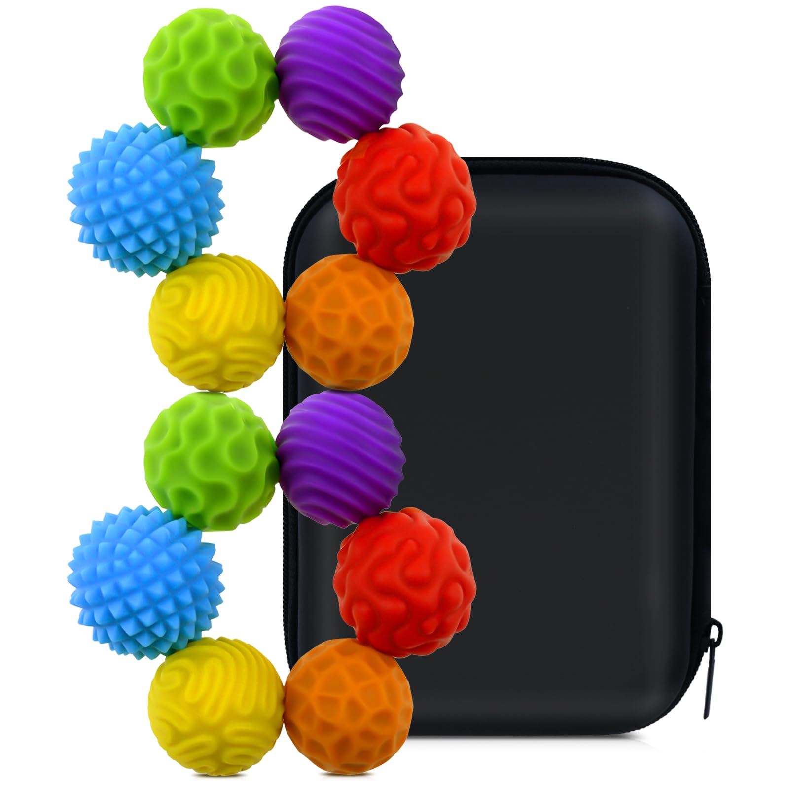 12PCS Magnetic Balls Fidget Toy, Silicone Texture Magnetic Balls, Silent Stress Relief Sensory Toy, Magnetic Sensory Fidget Balls, For Adults & Teens For ADHD, Autism, Anxiety, Fidget, Tension (Green)