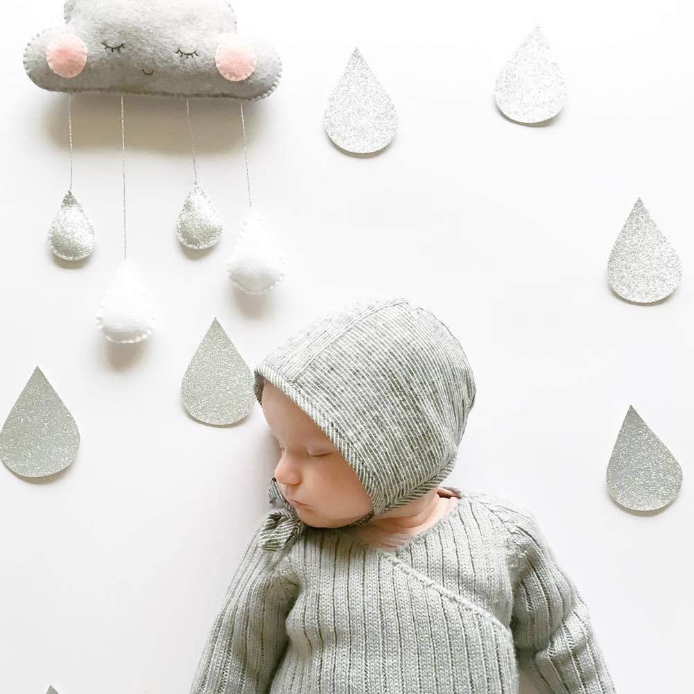 Accessoires De Decoration Decorations Murales Ruiting Decoration Chambre Enfant Goutte De Pluie Et Nuages Deco Murale Decoration Suspendue Murale Cloud Raindrop Nuage Blanc Goutte Rose Napravi Rs