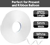 DONQL Balloon Ribbon Curling Ribbon 5mm x 50M White Gift Wrap view 2
