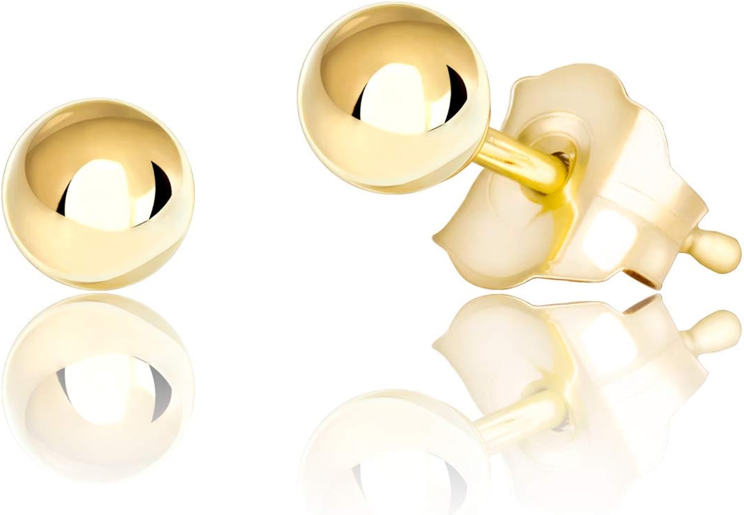 14K Gold Ball Stud Earrings, 2mm 10mm Amazon.co.uk Clothing
