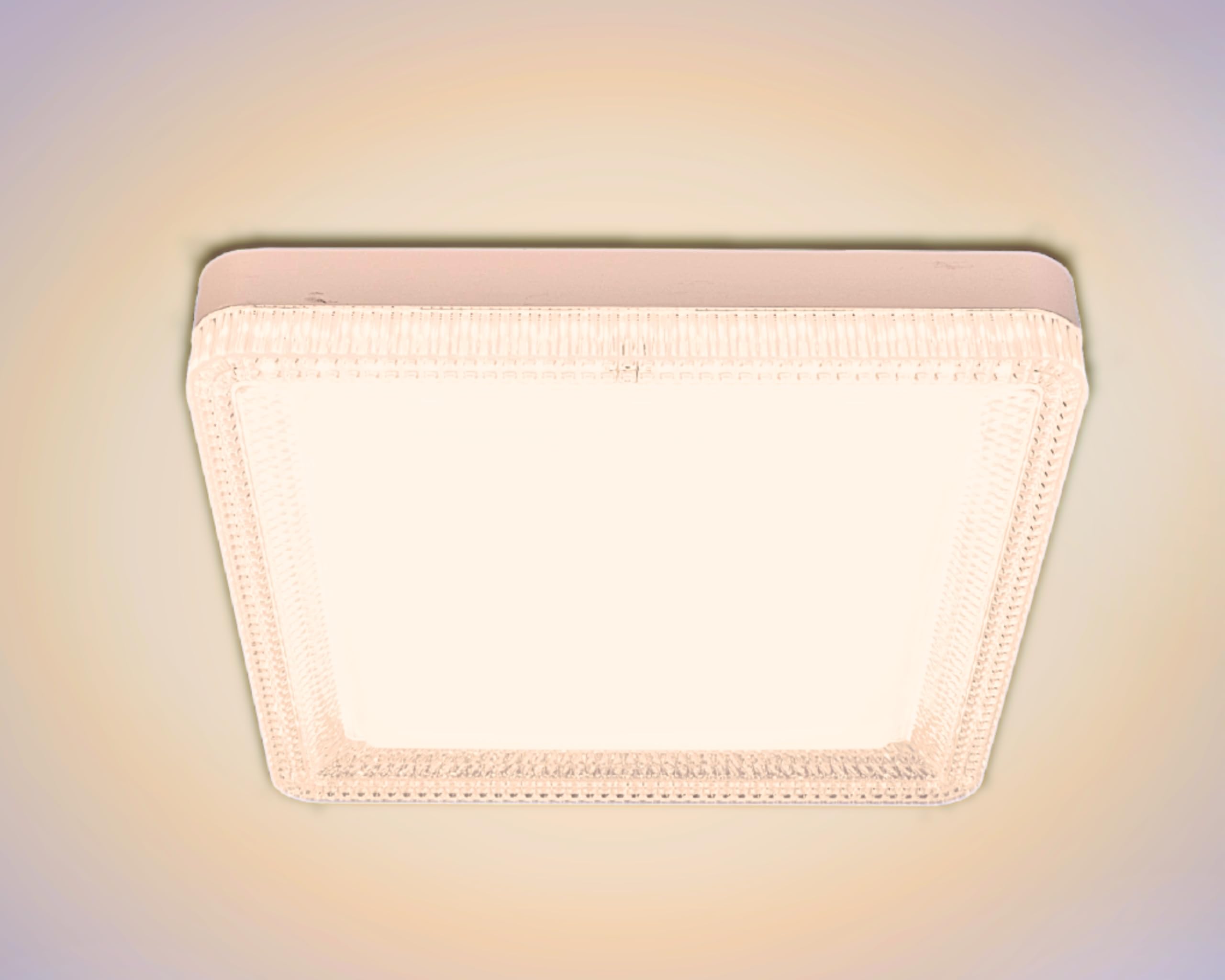ONEGlobal MASLED 36W LED Square Ceiling Light with Crystal Lampshade | 3000K-Warm White, Flush Mount, 3240 Lumen, Up to 25m2 | Ideal for Bedroom, Living Room, Bathroom, Kitchen, Office, Shop