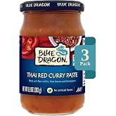 Blue Dragon Thai Red Curry Paste - 9.9oz Jar (Pack of 3) - No Artificial Flavors - Made w/ Red Chilies, Kaffir Lime Leaves & 