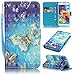S5 Case, Samsung Galaxy S5 Case, Lwaisy [Wrist Strap] [Stand Function] Premium PU Leather Wallet Phone Case Flip Cover Built-in Card Slots for Samsung Galaxy S5 (Gold Butterfly)