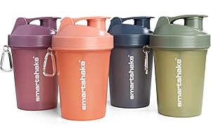 Smartshake Protein Shaker Bottle for Protein Mixes - 4 Pack - 13.5 oz | Leak Proof Shaker Cups for Protein Shakes | Blender Bottle Shaker | Protein Shaker Bottle Pack | BPA Free Shaker – Multicolor