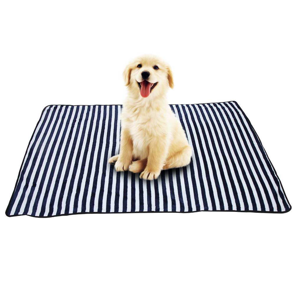 Pet Blanket Double Side Dogs Sleeping Bed Mat Pad Soft Comfortable Plush Bed Cover Cushion Supplies for Cats Small Dogs(Blue M)