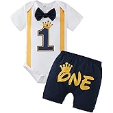 MOMMY'S NEW MAN Baby First Birthday Outfit Boy Short Sleeve Gentleman One Year Old Romper + Shorts Cake Smash Bodysuit Set