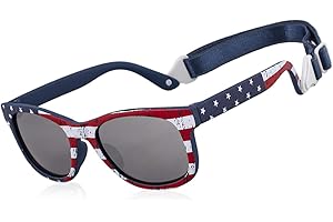 MAXJULI Baby Infant Sunglasses Safe, Soft, With Adjustable Strap 0-24 Months BPA Free 7002