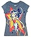 Wonder Woman in Star Girls' Licensed Short Sleeve Crew Neck Graphic T-Shirt (Large) Large Htr Blue