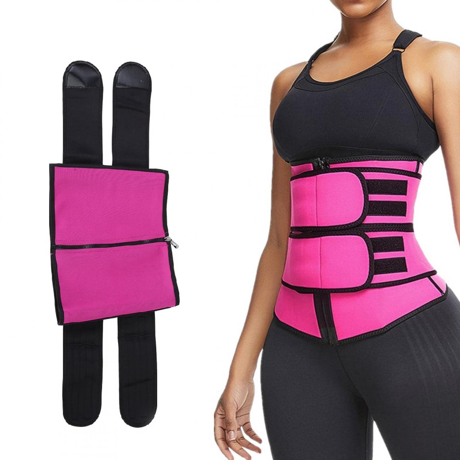 ZJchao Abdominal Belt Fitness Belt Waist Trainer, Waist Trainer Trimmer, Adjustable Sports Corset Waist Cutter for Weight Loss & Burning Fat, Waist Trainer back support for women men (3XL)