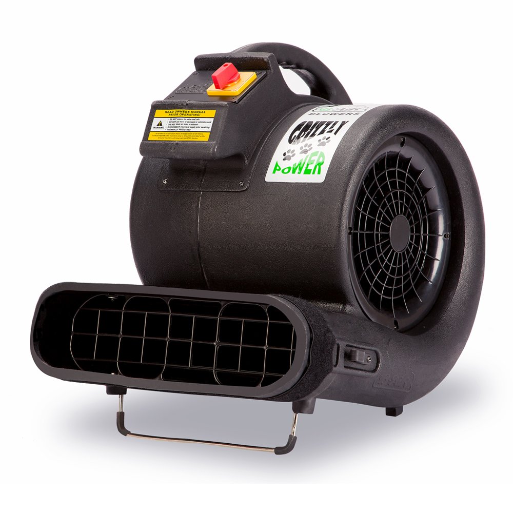 B-Air Grizzly GP-1 1 HP 3550 CFM Grizzly Air Mover Carpet Dryer Floor Fan for Water Damage Restoration and Pet Cage Dryer Black