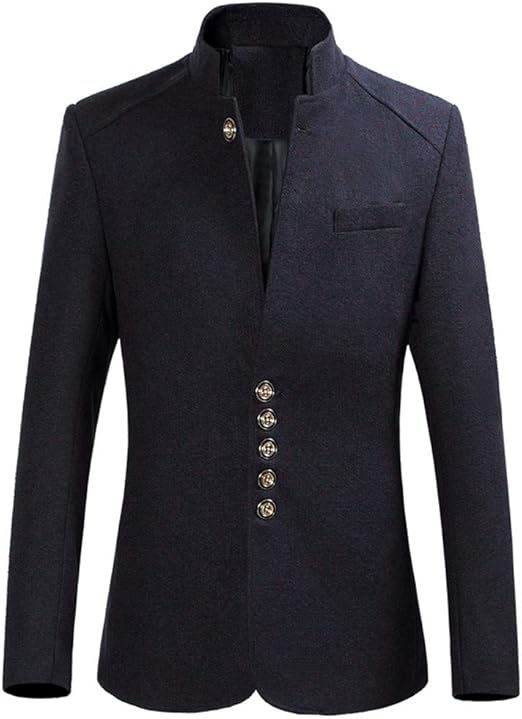 Lifup Herren Leinen Blazer - Leichte Anzugjacke Mit Stehkragen, Business & Freizeit