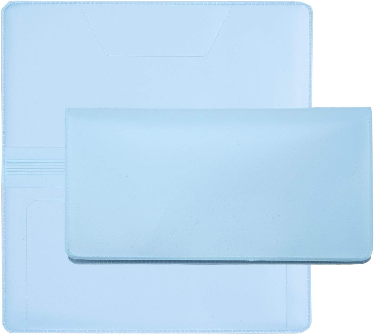 Baby Blue Vinyl Checkbook Cover, Top Tear Personal Vinyl Checkbook Cover