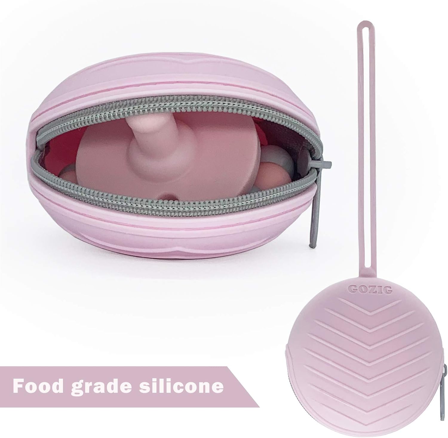 GOZIG Pacifier Holder Case, Update Silicone Cover for Baby Pacifier Storage (Pink): Kitchen & Dining