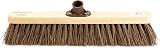 Newman and Cole 18in Wooden Broom Head with Stiff Natural Bassine Bristles view 2