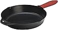 Lodge Cast Iron Skillet with Red Silicone Hot Handle Holder, 12-inch