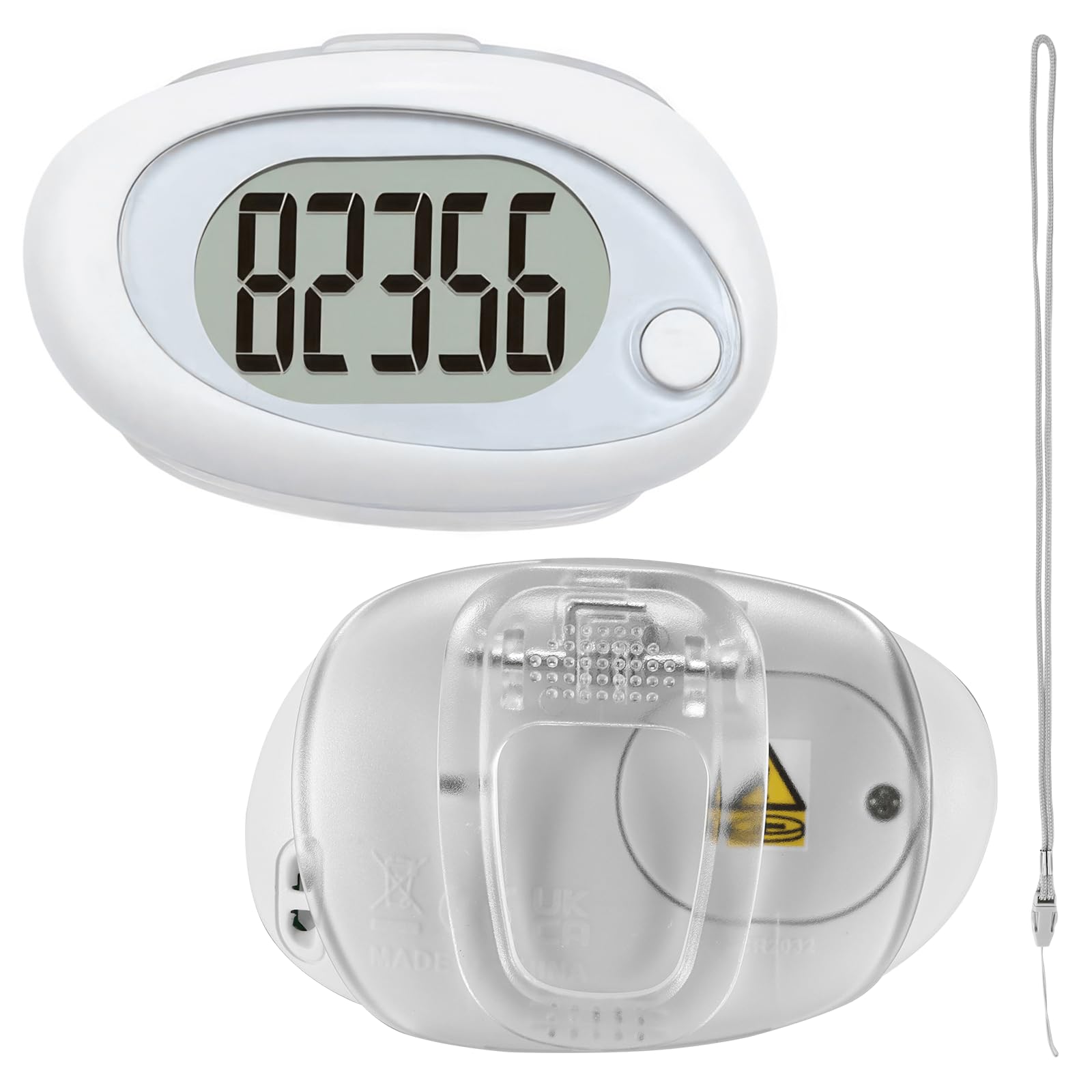 Pedometer for Walking, Simple Step Counter with Removable Buckle & Lanyard, Max 99999 Steps, 3D Pedomete Large LCD Display for Seniors Men Women Kids