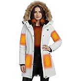 HEARTOVA Graphene Women Heated Long Jacket with 18400 mAh Battery Pack