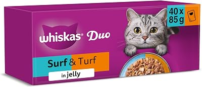 Whiskas Duo Adult Wet Cat Food in Jelly Surf & Turf 40x85g
