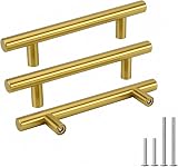 Goldenwarm 5Pack Gold Kitchen Handles 96mm Center 150mm Length 12mm Ø