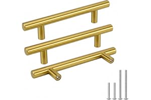 goldenwarm 30 Pack Gold Cabinet Pulls 96mm 3-3/4in Hole Cente Drawer Handles Brushed Gold Drawer Pulls Kitchen Cupboard Handl