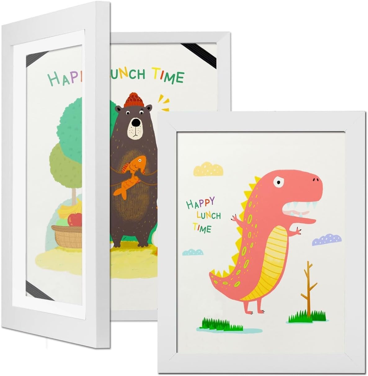 Dmyifan Pack of 2 Picture Frames A4 Children's Drawings, Art Photo Frame, Fillable Folding Frame, Storage Display Artwork, for School, Home or Office