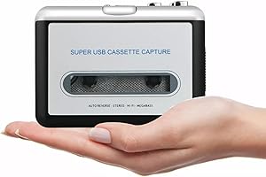 ikaufen USB Cassette Player & Tape to MP3 Converter, Portable Walkman with Auto Reverse for Retro Tape Playback & Digital Conversion