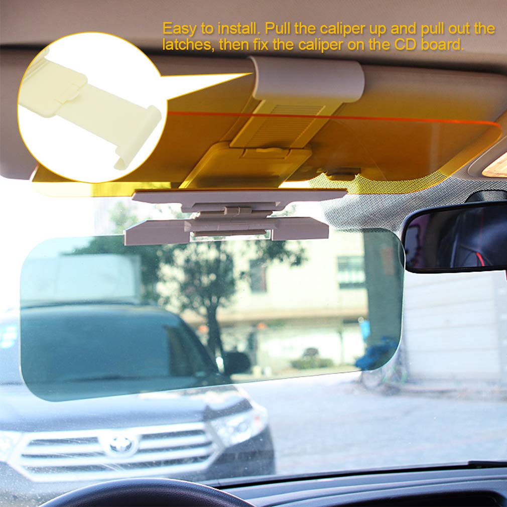 CAR-REP Auto Blendschutz Windschutzscheibe Sonnenblende Extender 2 in 1 für Tag- und Nachtgebrauch Schützt vor UV-Strahlung Scheinwerfer Heckklappen Reduziert die Augenbelastung