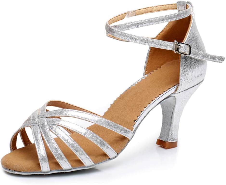 SWDZM Women Latin Dance Shoes Satin Ballroom Model-UK-209