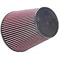 K&N High-Flow Original Lifetime Universal Clamp-On Air Filter: High Performance, Premium, Washable: Flange Diameter: 6 In, Filter Height: 8 In, Flange Length: 0.625 In, Shape: Round Tapered, RU-1044