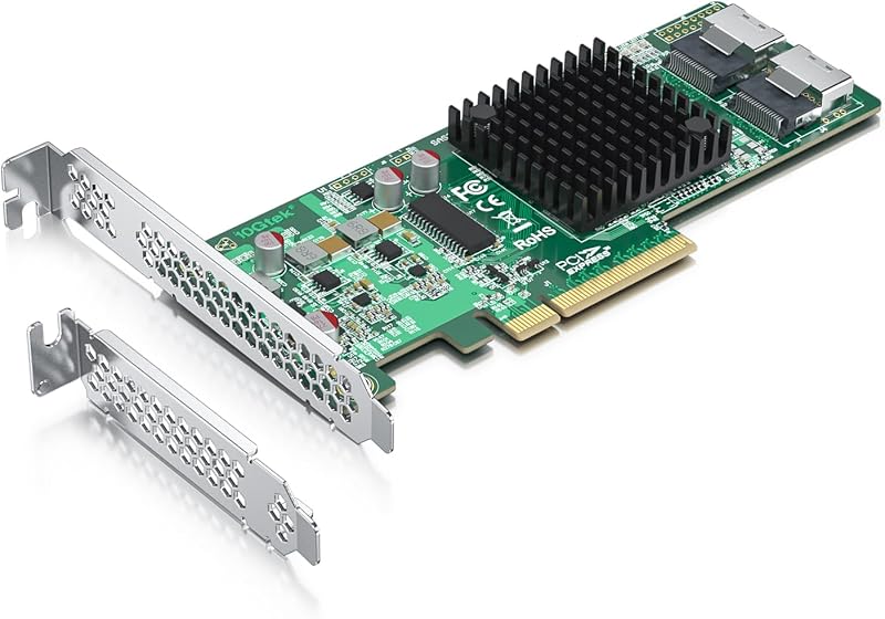 10Gtek LSI SAS2008 8I HBA RAID Controller Card PCIe X8 6Gb/s IR mode