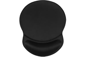 Knocent Ergonomic Designed Mouse Pad with Wrist Rest Hand Support Non Slip Rubber PU Base Wrist Mouse Pads Great for Gaming & Work (Wrist Black)