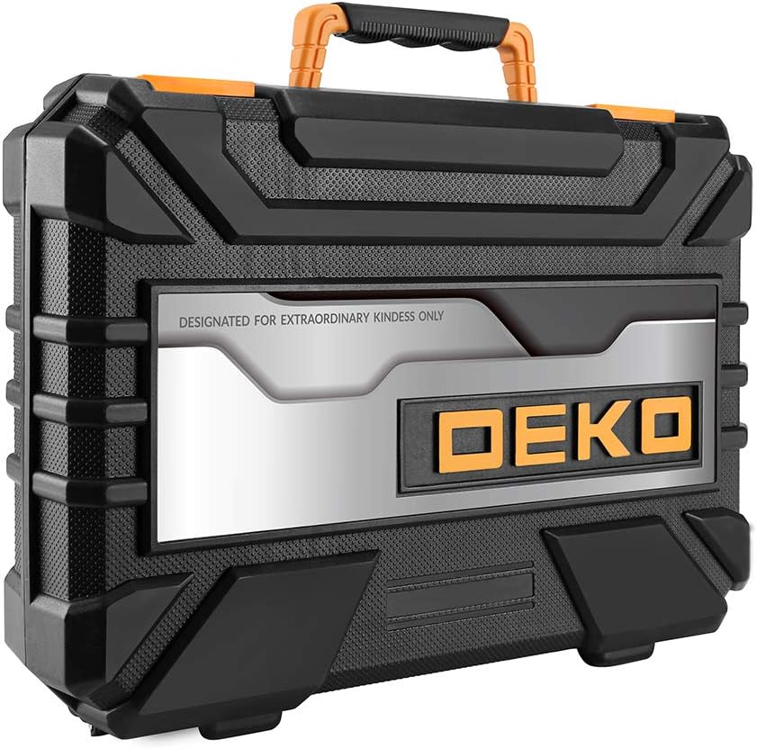 DEKOPRO 128 Piece Tool Set-General Household Hand Tool Kit, Auto Repair Tool Set, with Plastic Toolbox Storage Case - - 