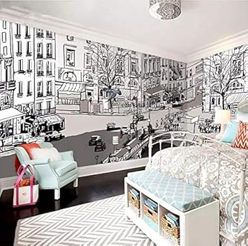 Papel Pintado Dibuje La Pared Del Fondo De La Casa Llena De La