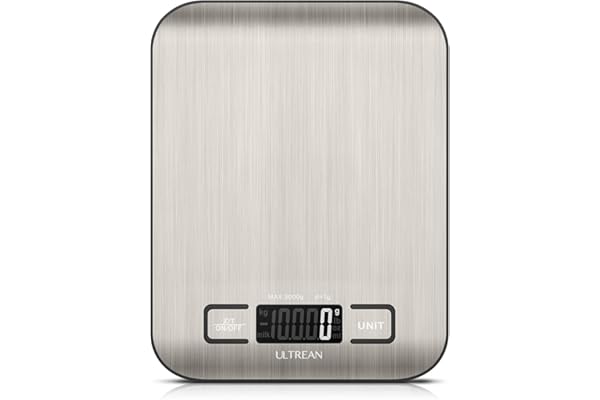 Ultrean Food Scale, Digital Kitchen Scale Weight Grams and Ounces for Baking Cooking and Meal Prep, 6 Units with Tare Function, 11lb (Batteries Included)
