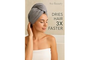 Ave Beauty Microfiber Hair Towel Wrap - Super Absorbent Microfiber, Quick Dry Towel for Anti-Frizz, Curly & Thick Long Hair, 