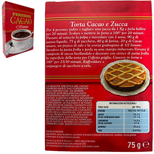 Ferrero Cacao Amaro (75g Packung Kakaopulver) + usy Block – Bild 2
