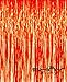 ShinyBeauty Foil-Fringe-Backdrop-Orange-3FTX8FT,Shimmer Tinsel Foil Fringe Door Window Curtain For Wedding/Party Decoration