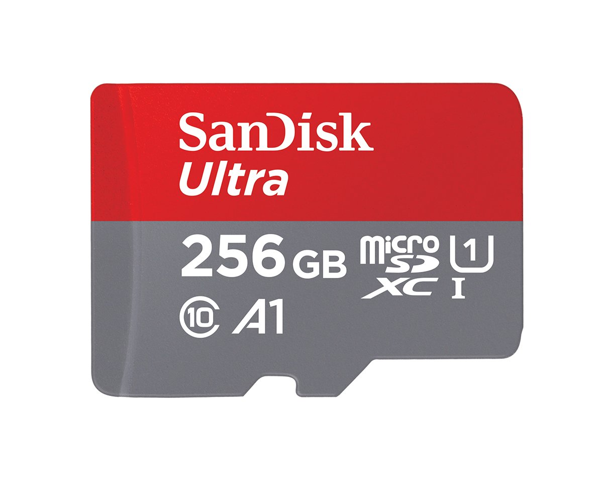SanDisk Ultra 256 GB microSDXC Memory Card with A1 App Performance up to 100 MB/s, Class 10, U1 - Amazon exclusive packaging