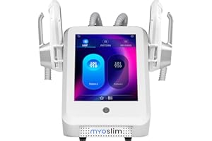 Myoslim Body Sculpt Machine, Muscle Building, Skin Tightening for Waist, Buttock,Thigh, Arm, White, 2 Handles