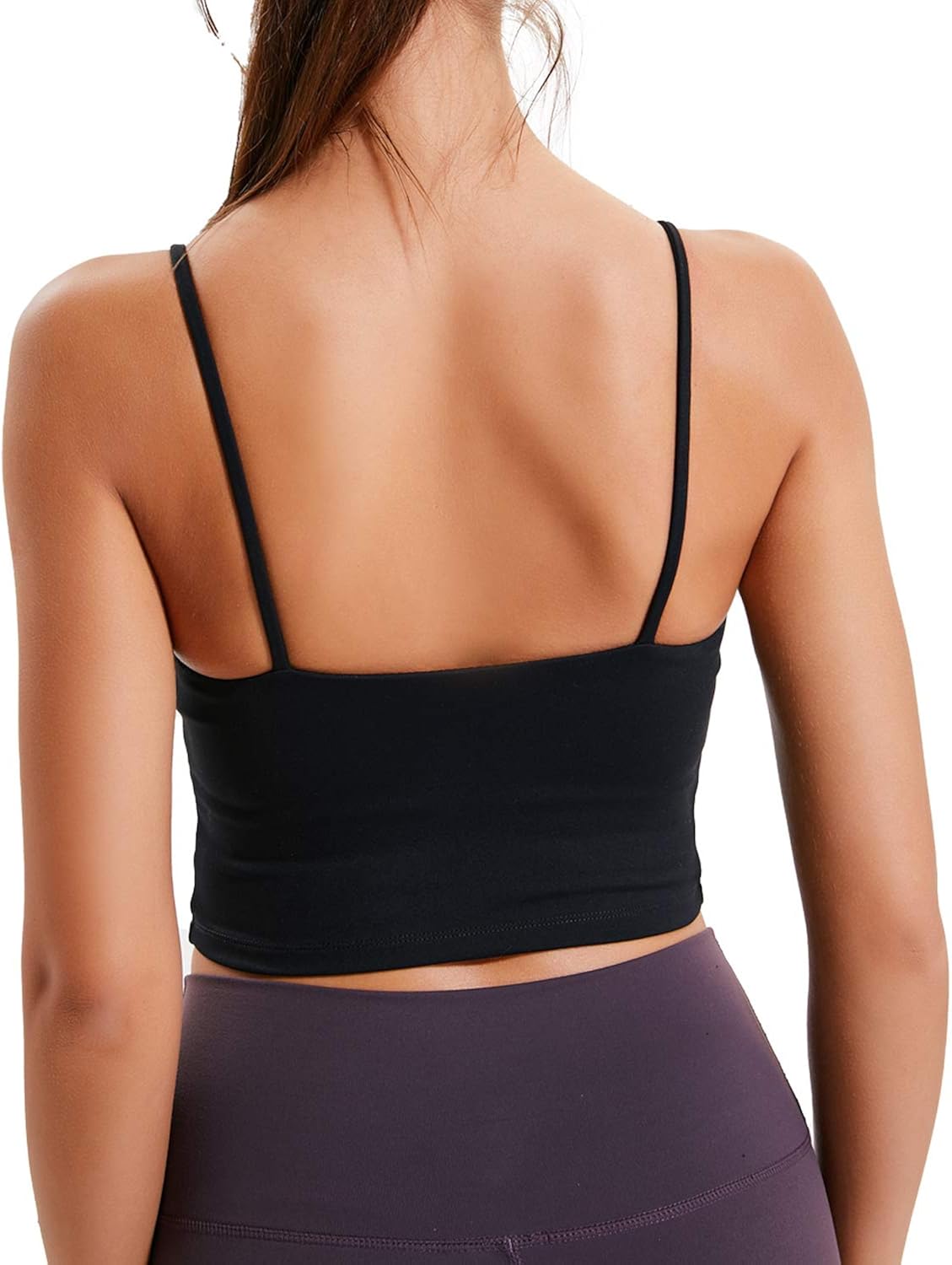 Women Yoga Tank Tops Padded Sports Bra Workout Fitness Running Crop Top at  Women’s Clothing store
