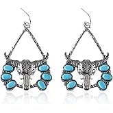 Western Jewelry Turquoise Earrings for Women Silver Western Earrings Country Concert Outfits for Women Cowboy Chic Rodeo Outfit Shirts Dress Accessories