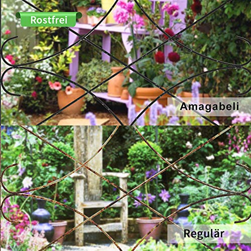 Amagabeli 60CM X 300CM Gartenzaun Metall Zaunelementen Gartenzaun Dekorative Zaun Komplettset Zaun Metall Holz Draht… – Bild 5