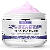 Charmonic Urea Cream 42% Plus Salicylic Acid 2%, Lavender Foot Cream for Dry Cracked Heels Treatment Knees Elbows Hands Repair Treatment, Callus Remover for Feet, Foot Lotion for Dry Cracked Feet