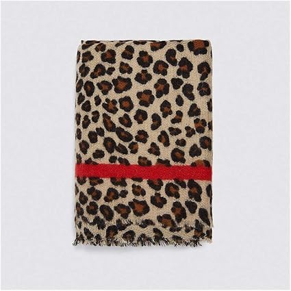 Women's Red Edge Leopard Print Cashmere Scarf Thick Warmer (Color : Leopard, Size : 200100cm) at 