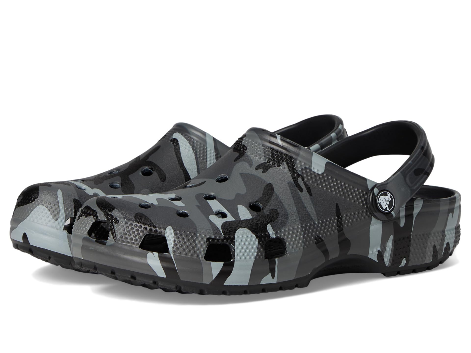 Crocs, Unisex, Classic Clog Seasonal Graphic, Black/Slate Grey, Men 8, Women 10, Medium Image
