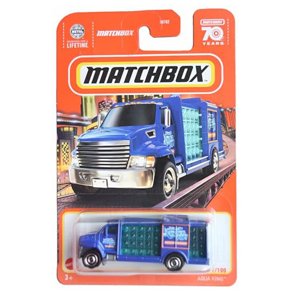 Matchbox Aqua King, Blue 57/100, Die-Cast Truck, 1:64 Scale, Realistic Vehicles, Children
