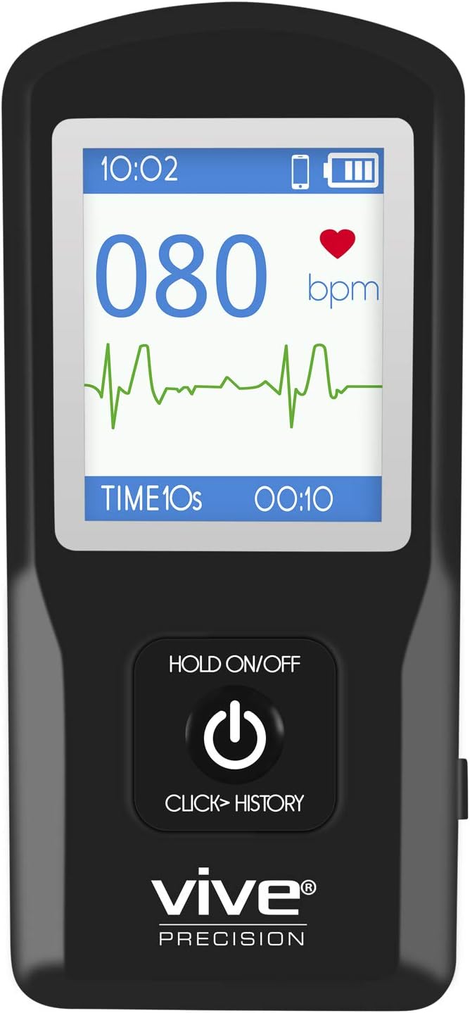 Vive Precision EKG Monitor (App Included) - Portable Pocket ECG Device - Heart Rate Tracking Sensor Detects Irregular Cardiac Rhythm - Wireless Electrocardiogram Test Made Easy - Smartphone Compatible