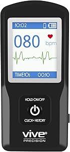 Vive Precision EKG Monitor (App Included) - Portable Pocket ECG Device - Heart Rate Tracking Sensor Detects Irregular Cardiac Rhythm - Wireless Electrocardiogram Test Made Easy - Smartphone Compatible