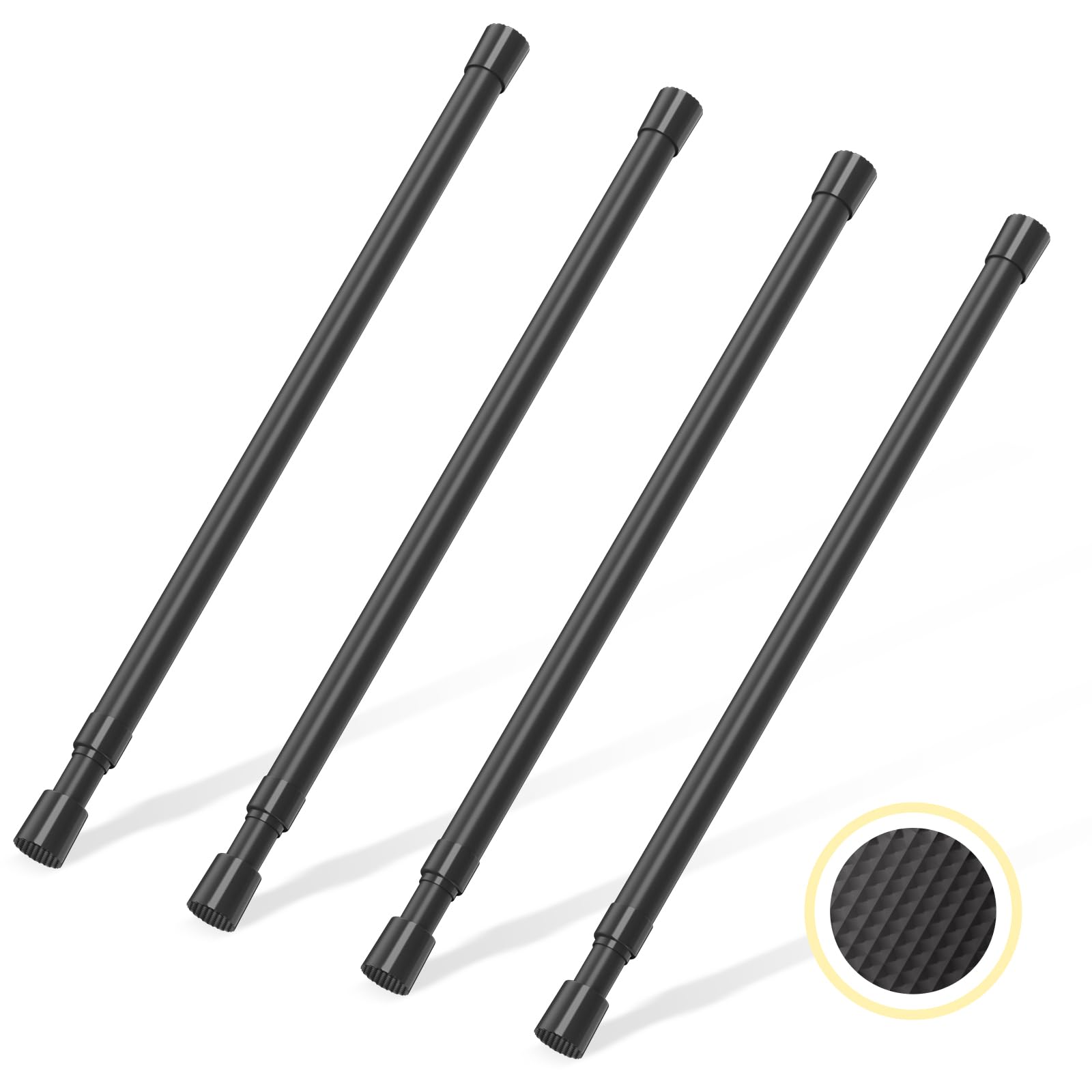 Photo 1 of 4 Pcs Small Tension Rod 16-28 inch Spring Rod, Tension Rod Spring Tension Rod, Small Tension Curtain Rod, Mini Tension Rods for Closet, Cabinets, Cupboard, Drawers, Black