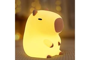 FULLOSUN Capybara Night Light, Cute Animal Soft Silicone LED Touch Lamp with Dimmable and Timer, Portable Rechargeable Toddle
